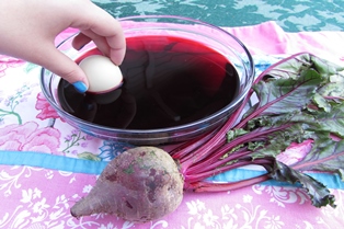 Dyeing Easter Eggs with Beets